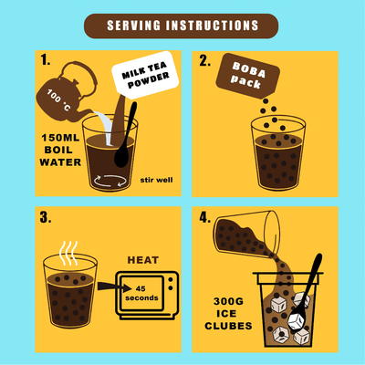 Premium-Versorgung - Bubble-Tee-Kit boba-Tee-Kit 5 Portionen - Taro Milch-Tee-Set. Milch-Tee-Set.