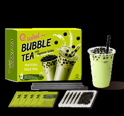 Genießen Sie authentischen Matcha-aromatisierten Brown Sugar Boba Tee mit unserem klassischen Milchtee Set - 500g, 24 Kisten pro Fall