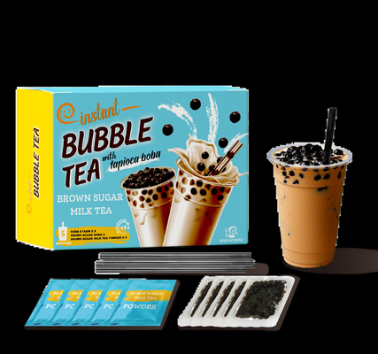 Machen Sie sich ein köstliches Abenteuer mit unserem Brown Sugar Bubble Tea Kit - ein herrlich authentischer und lustiger Bubble Tea