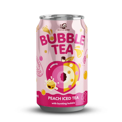 Süßes Taiwan genießen - Pfirsichblase Milchtee in Dosen mit sprunghaftem Boba - ein lustiger und geschmackvoller Getränk