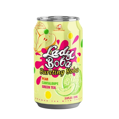 Pärchen- und Cantaloupe-Tee mit Popping-Boba - ein erfrischendes und exotisches Getränk, das den Blasentee erfreut