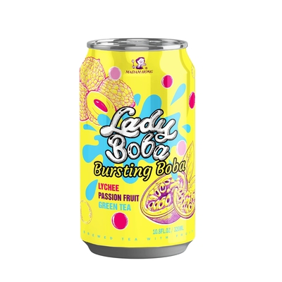 Pärchen- und Cantaloupe-Tee mit Popping-Boba - ein erfrischendes und exotisches Getränk, das den Blasentee erfreut