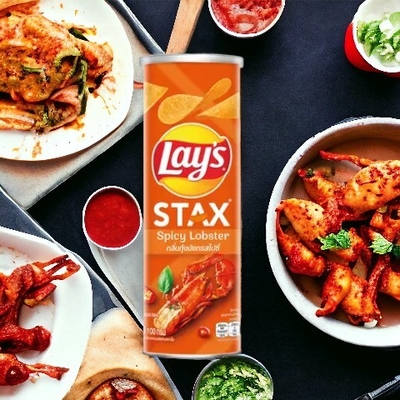 Große Einsparungen: Lay's Stax Spicy Lobster 100g x 16 Packungen - ein meistverkaufter Geschmack