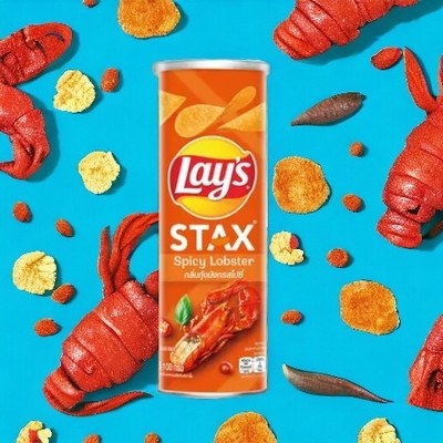 Große Einsparungen: Lay's Stax Spicy Lobster 100g x 16 Packungen - ein meistverkaufter Geschmack