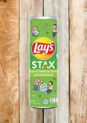 Stack Up Geschmack mit Lay's Stax Sauercreme &amp; Zwiebel - 100g - Großhandel asiatischer Snack