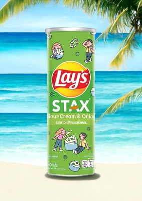 Stack Up Geschmack mit Lay's Stax Sauercreme &amp; Zwiebel - 100g - Großhandel asiatischer Snack