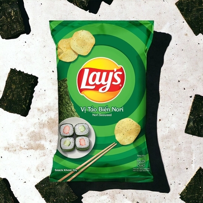 Lay's Nori Seaweed Chips - 100 Beutel (56g) Großhandelskasse für asiatische Snackhändler