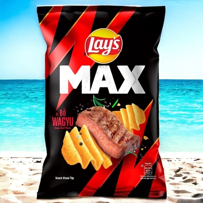 Lay's 42 g Max Waygu Rindfleisch Steak Geschmack Chips Großhandel - 100 Stück für Einzelhändler und Händler