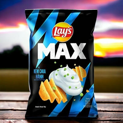 Großhandelsangebot: Lay's 42 g Max Lay's Max Zwiebelsauercreme Geschmackschips - 100 Zählkoffer - Asiatischer Snack Großhandel