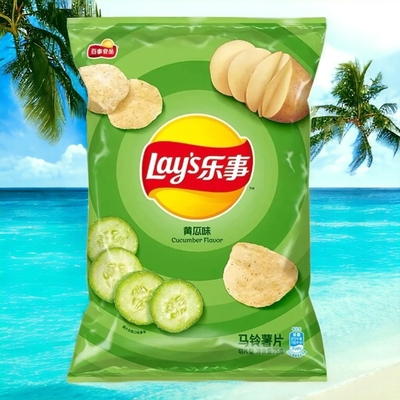 Lays' Cucumber Flavor Chips - 135 g Verpackungen, 14 - MEGA PACKS Count Großhandelstücke- Asiatischer Snacklieferant - Ursprung China