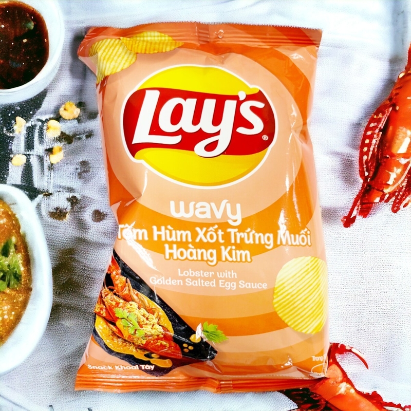 Lachs-Lobster-Schmackchips mit goldener Salz-Eiersauce - Großhandel und Einzelhändler - 90 G * 40 Beutel